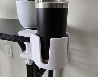 Desk Clamp-On Cup / Mug / Bottle Holder (Physical 3D Printed Item)