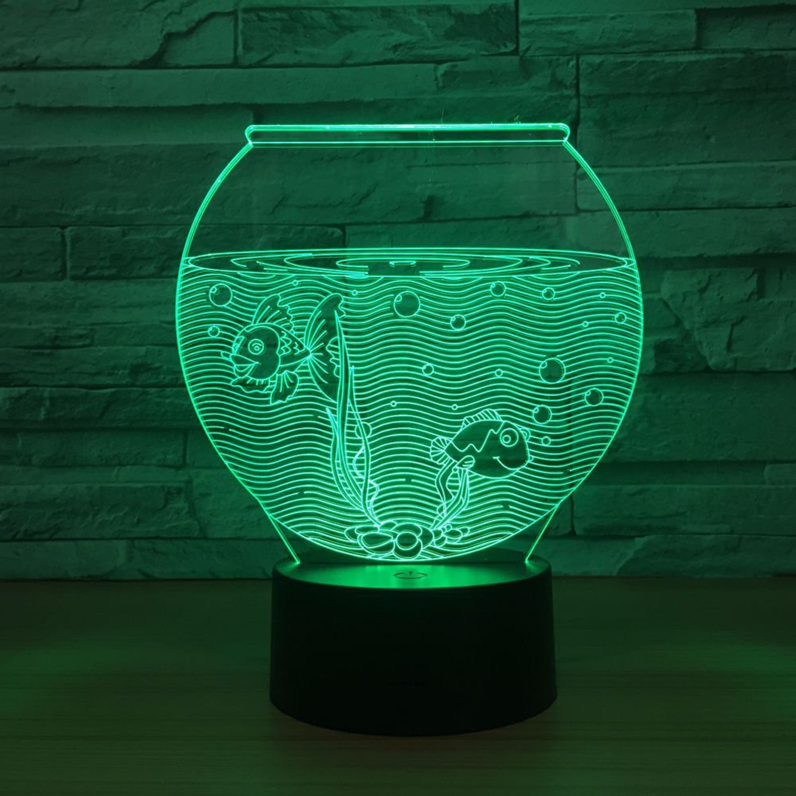 Awesome 3D Fish Bowl Aquarium LED Lamp 21332 Etsy