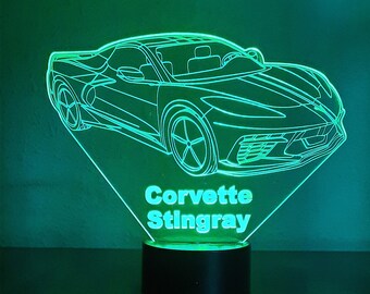 Awesome "2021 Corvette Stingray" 3D LED Lamp (1291) - Free Shipping
