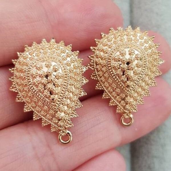 Leverback earring hooks, KC gold earrings lever back, Indian style earrings hooks, jewellery findings