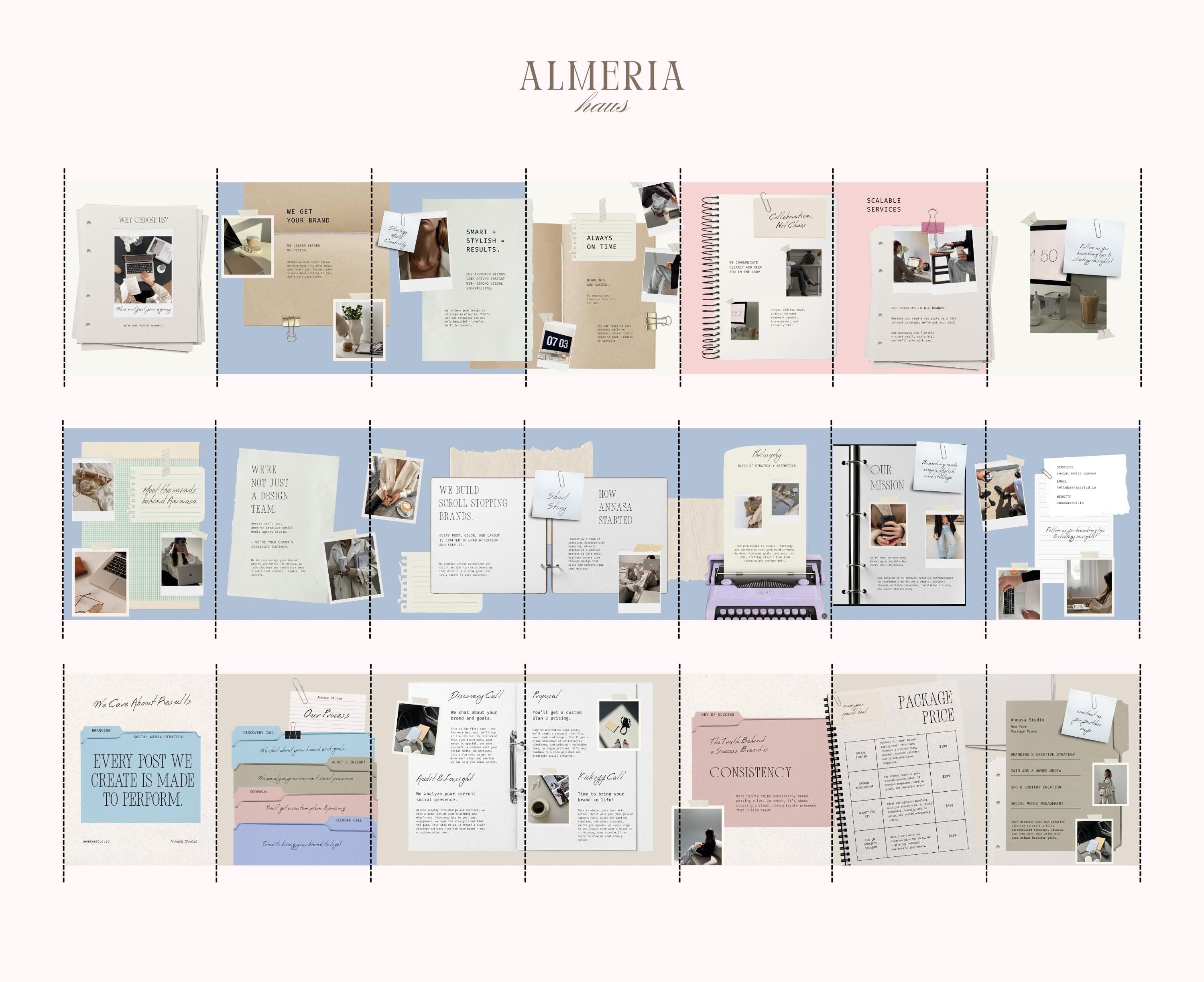 Artsy Scrapbook Instagram Carousel | Seamless Canva Template for Agency ...