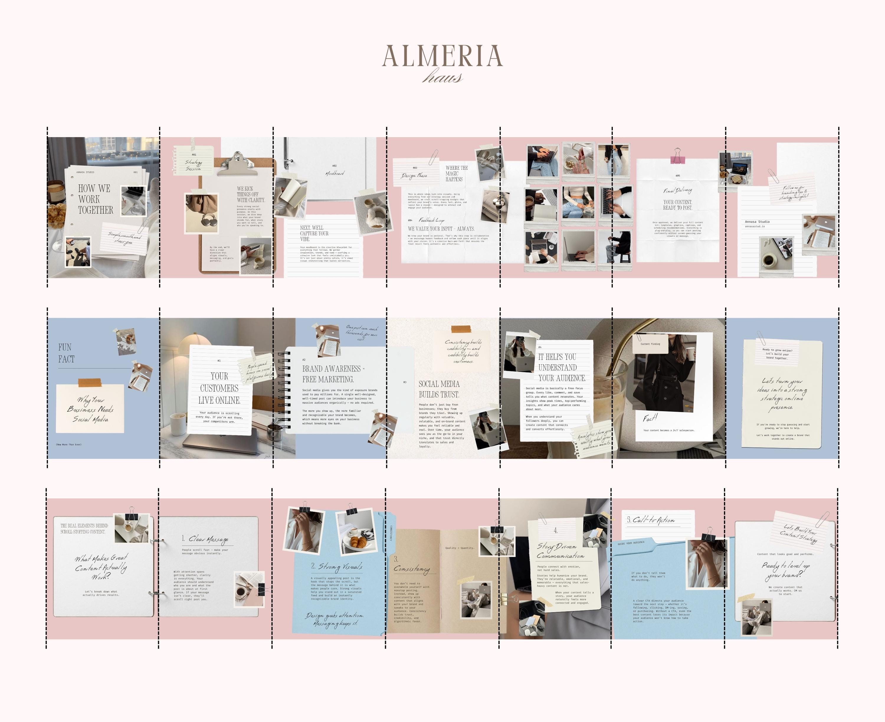 Artsy Scrapbook Instagram Carousel | Seamless Canva Template for Agency ...