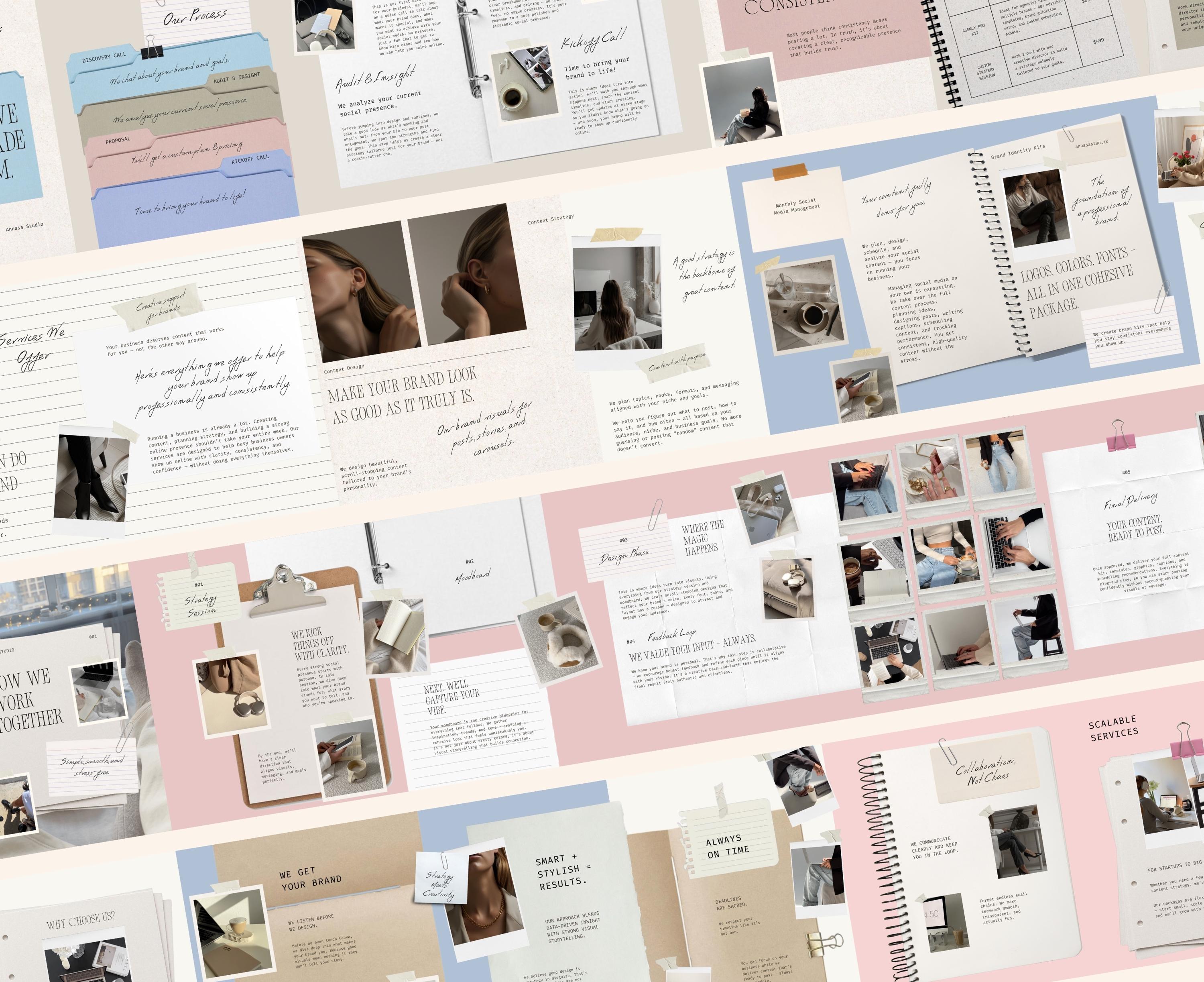Artsy Scrapbook Instagram Carousel | Seamless Canva Template for Agency ...