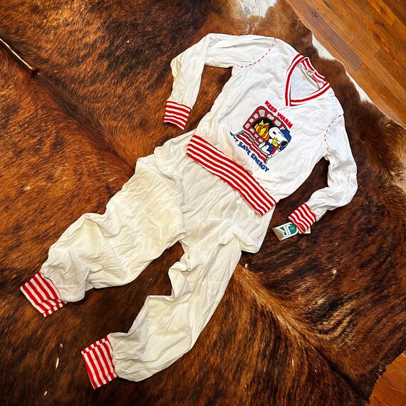 Vintage Deadstock Snoopy Woodstock PJ Set Christmas Jammies