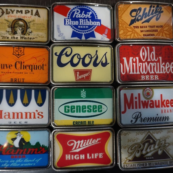 Pabst Blue Ribbon Belt Buckle - Coors - Vintage Beer - Hamms - Miller - Olympia - Genesee - Old Milwaukee - Schlitz - Veuve Champagne