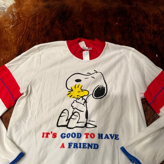 Vintage Deadstock Snoopy & Woodstock PJ Top - Chr… - image 3