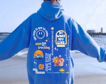 Retro Floral Positivity Hoodie Das Beste ist noch nicht Hoodie Ästhetische psychische Gesundheit Retro Hoodie Selbstwachstum Hoodie Positiver Hoodie