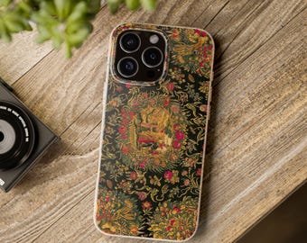 Vintage mobilskal, mörkt blommigt iPhoneskal, biologiskt nedbrytbart, Magsafe-kompatibelt, present till honom