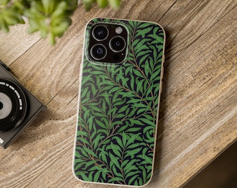 Botaniskt iPhone-skal, minimalistiskt telefonskal, smalt mobilskal, biologiskt nedbrytbart, Magsafe-kompatibelt, present till honom