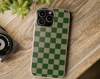 Minimalistiskt mobilskal, schackrutigt telefonskal, iPhone 16-skal, present till honom
