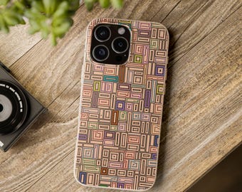 Biologiskt nedbrytbart iPhone-skal, minimalistiskt telefonskal, retro mobilskal, present till honom, Magsafe-kompatibel