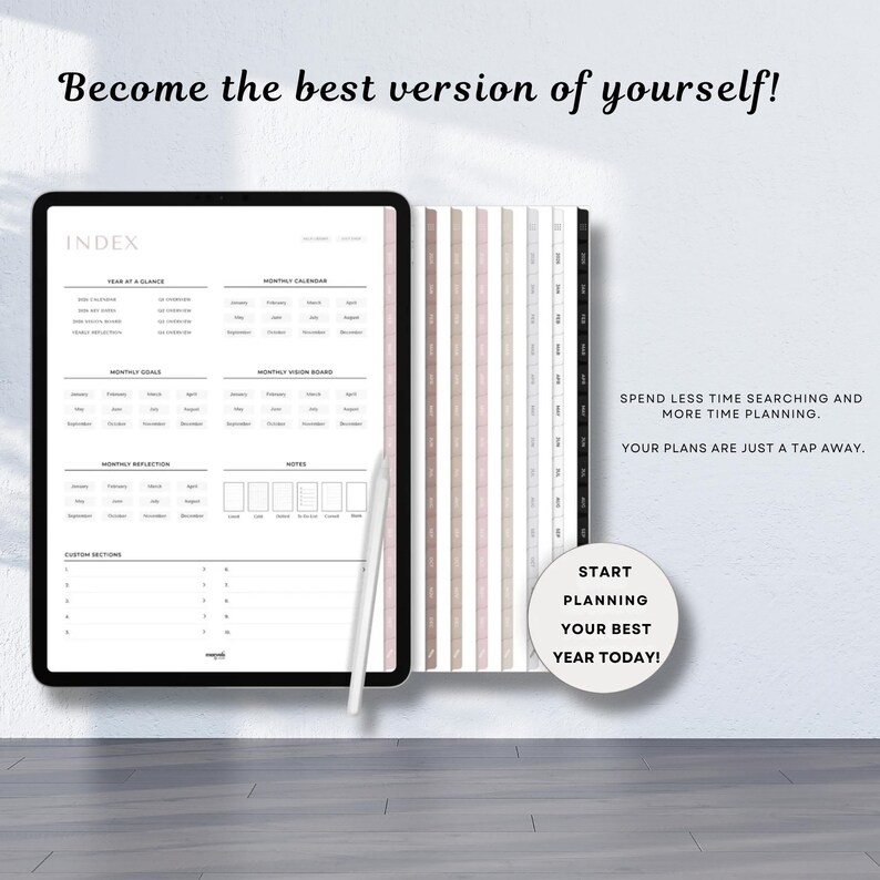2026 Digital Planner for Goodnotes - Monday Start Minimalist Daily ...