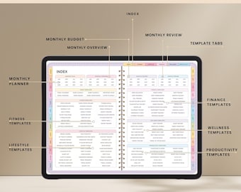 Agenda imprimible en PDF para empezar el lunes 2026 - Agenda digital con pegatinas para planificación diaria, semanal y mensual