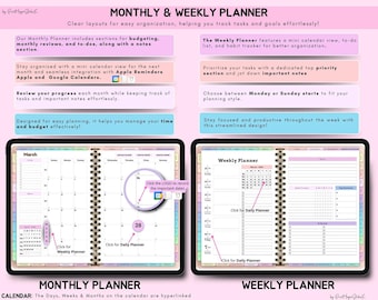 Cyfrowy planer All In One na lata 2026, 2027, 2028 – cyfrowy szablon GoodNotes, tygodniowy, dzienny, Notes+ Notability