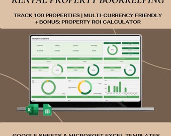 Descarga digital de la hoja de cálculo de ingresos y gastos de alquiler de la contabilidad de propiedades - Hoja de cálculo de Google de seguimiento financiero