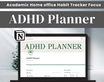 Planificador de Nociones para TDAH con descarga digital: seguimiento de objetivos diarios, semanales y mensuales, seguimiento interactivo de hábitos de vida sin fecha, minimalista GoodNotes