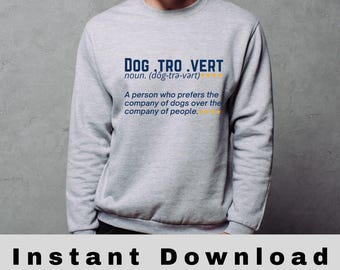 Definición de "Perrotrovertido" SVG PNG JPG - Descarga digital - Cita divertida para amantes de los perros - Frase humorística sobre mascotas para regalo de dueño de perro - Archivos de descarga instantánea