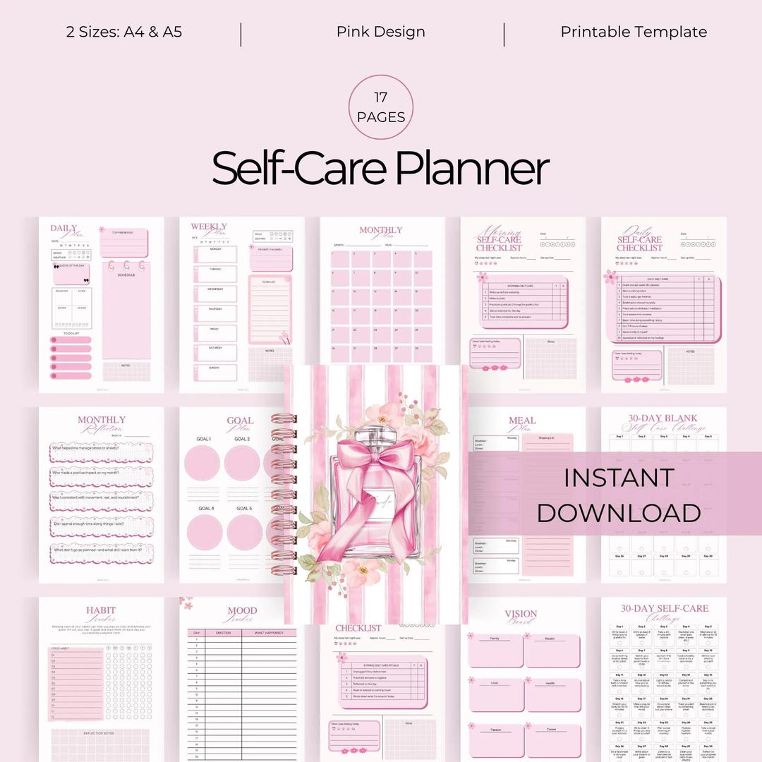Self Care Planner Printable | Self Care Journal Bundle Self Care ...