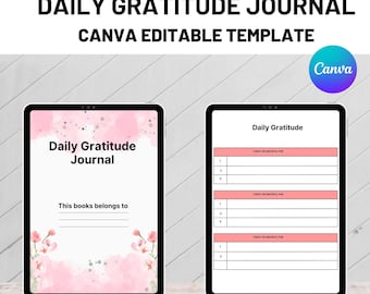Diario de gratitud diario 2026 (descarga digital) - Plantilla editable de Canva para KDP Interior - Diario consciente imprimible