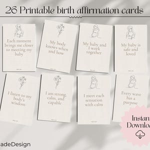 出産アファメーションカード｜妊娠・出産・産後（デジタルダウンロード 4x6インチ PDF）