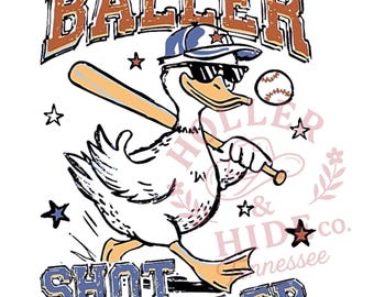 Chcę być koszykarzem, zabawna kaczka baseballowa PNG – Pobierz cyfrowo