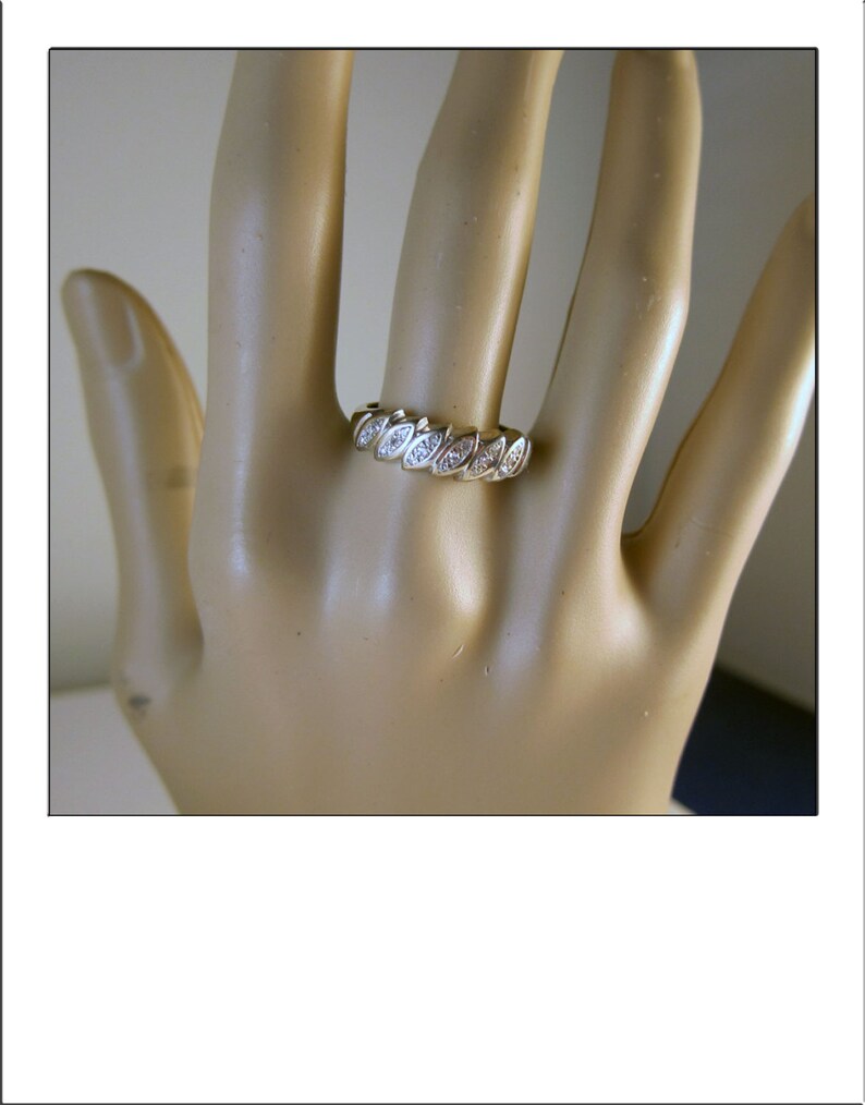 Vintage 14k wide .25 Ct Diamond Wedding Band Ring