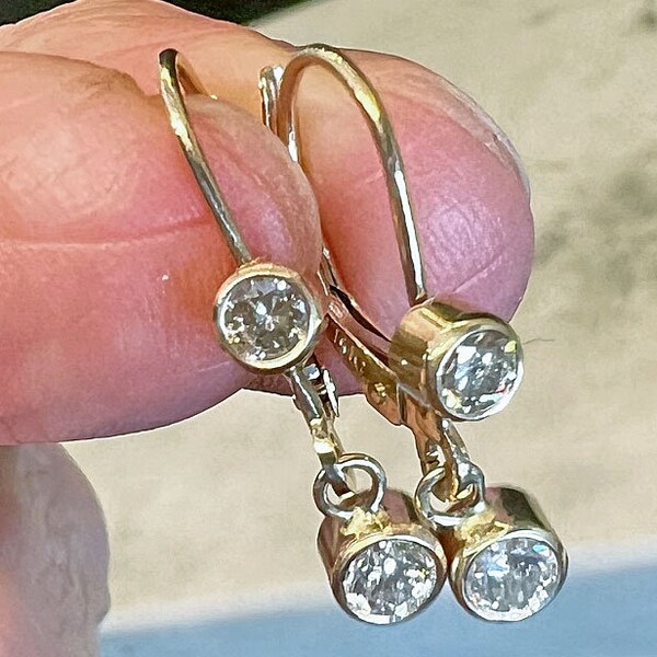 Custom 14k Yellow Gold .50 Ct. VS1 Diamond Dangle Earrings