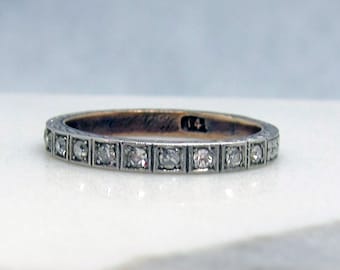 Vintage Art Deco 14k Diamond Eternity Band