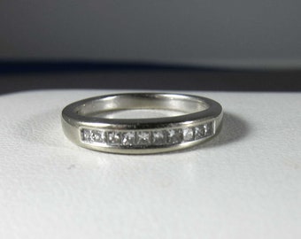 Estate 14k Princess Cut Diamond Wedding Band