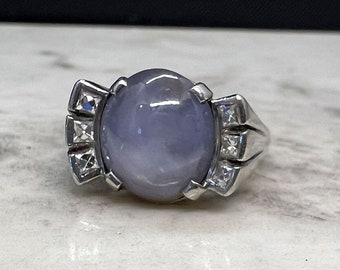 Vintage Platinum Star Sapphire Diamond Ring 6 Ray Star Appraisal Ernest Rubinstein