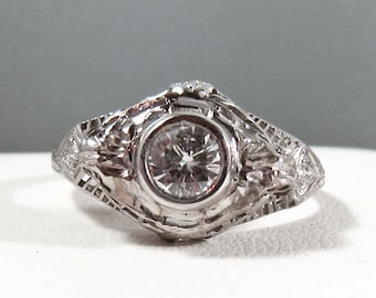 Antique Deco Platinum .70 ct. Diamond Engagement Ring