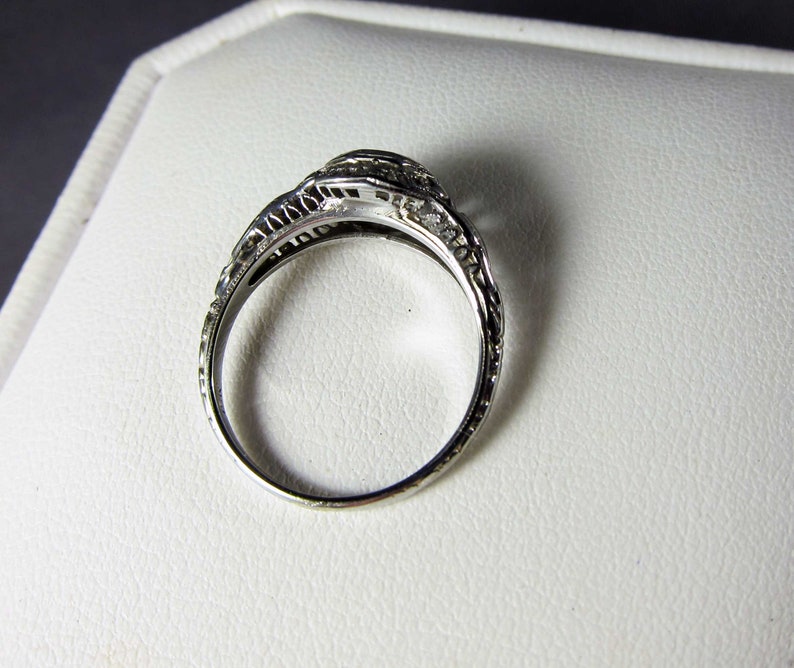 Antique Art Deco 18k Filigree Diamond Engagement Ring | Etsy