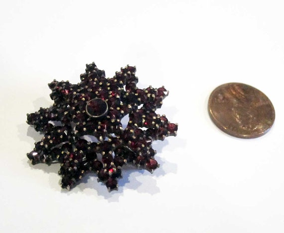 Antique Large Victorian Rose Cut Bohemian Garnet … - image 3