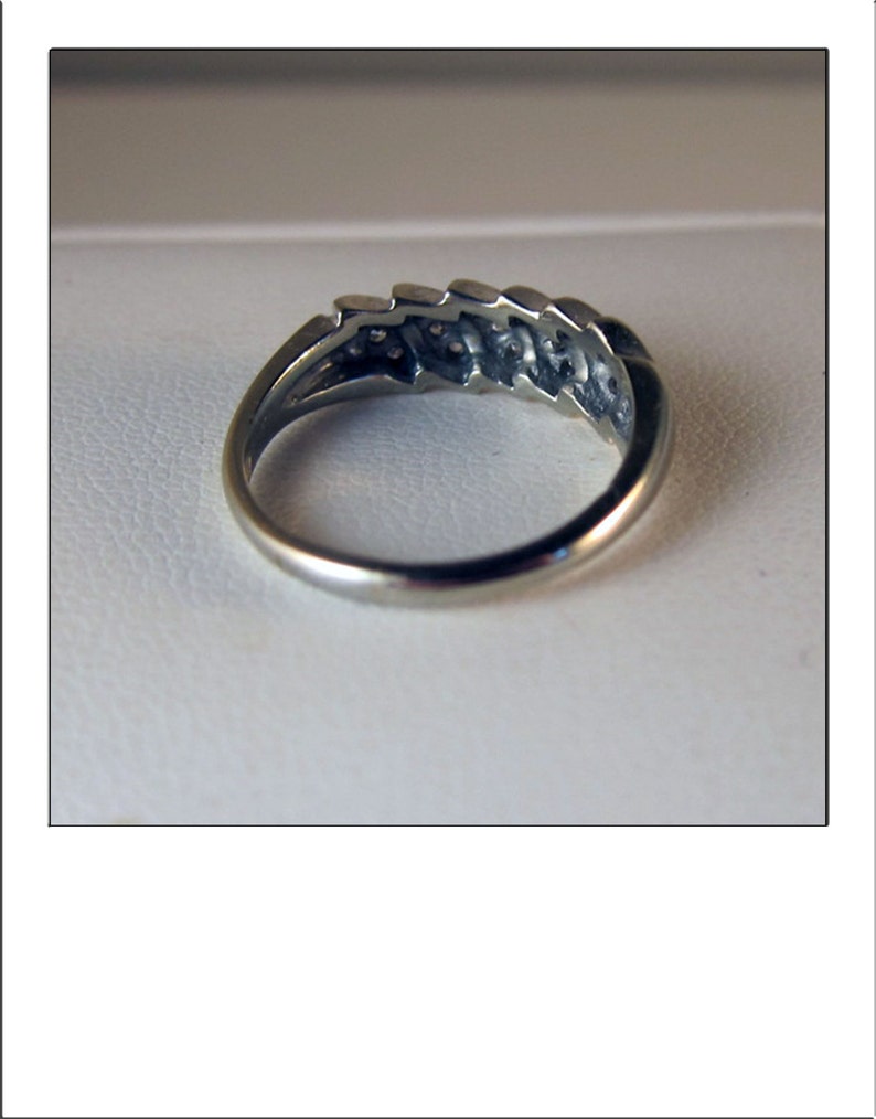 Vintage 14k wide .25 Ct Diamond Wedding Band Ring