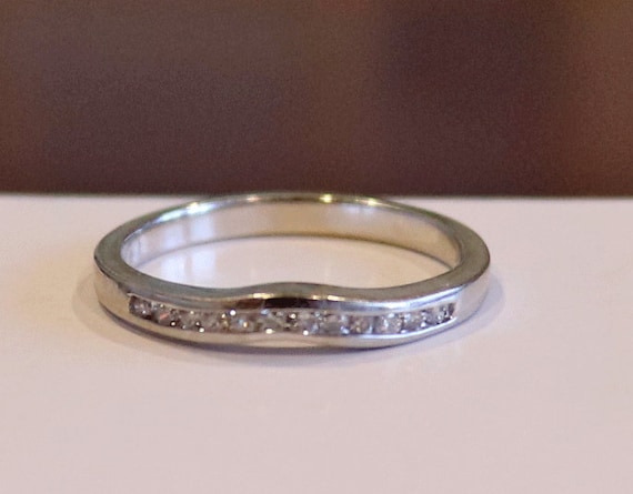 Vintage 14k Curved Diamond Band Paul Winston Etsy