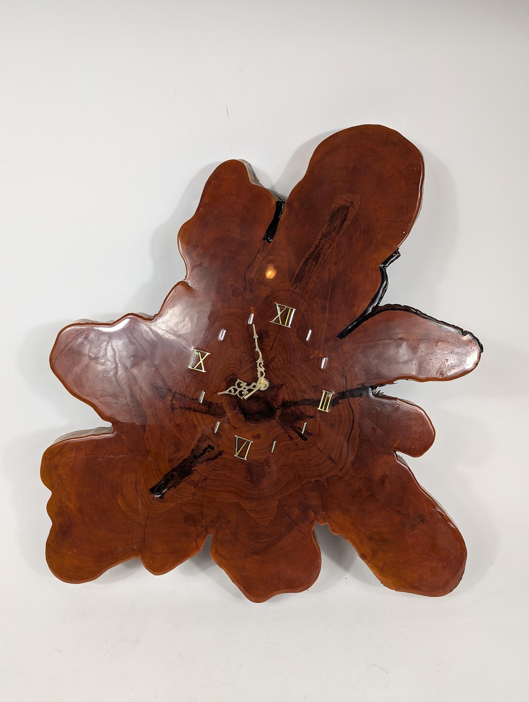 Handmade Live Edge Wood Slab Wall Clock 29" Rustic Natural Wood Decor ...