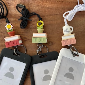 Teacher Lanyard, Flower Pot, Coffee Cup, Book Lanyards