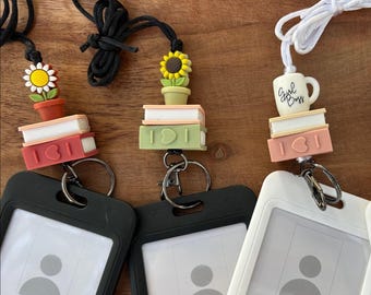 Teacher Lanyard, Flower Pot, Coffee Cup, Book Lanyards