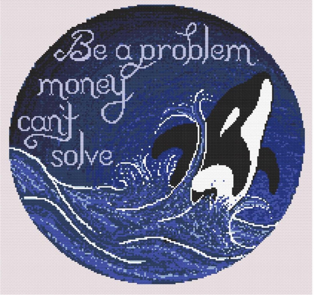 Orca Jumping in the Ocean at Night Funny PDF Pattern - Be a Problem ...