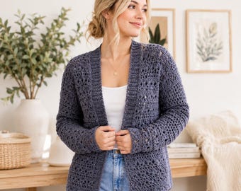 Crochet Cardigan pattern For Women (XS–5XL) Open Front Comfy Sweater Diy Everyday Casual Wear Instant Download PDF Summer Cardigan Outfit