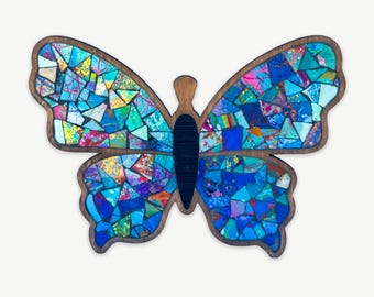 Handcrafted 12" Butterfly Mosaic
