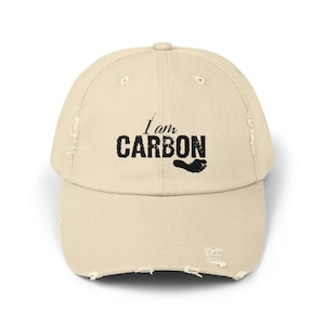 I Am Carbon | Distressed Hat, Alberta Freedom Collection Anti Climate Change Political merch, hand drawn footprint of Ben Crane