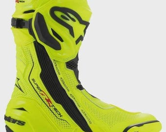 Alpinestars Supertech R Neon Yellow Motorcycle Racing Boots – Men’s Track Street