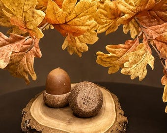 Set of 2, Vintage Wooden Acorn Salt & Pepper Shakers, Fairchild Wisconsin Z Crafts