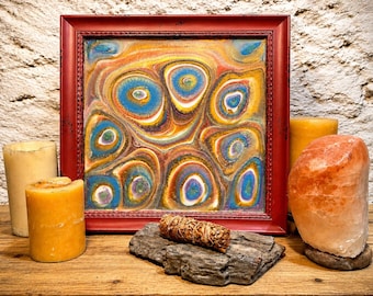Oracle's Eyes Resin Painting | Framed Epoxy Wall Art | Mystical Witchy Decor