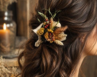 Sea Lace - Fish Bone Hair Clip | Dried Floral Barrette, Woodland Witch Accessory