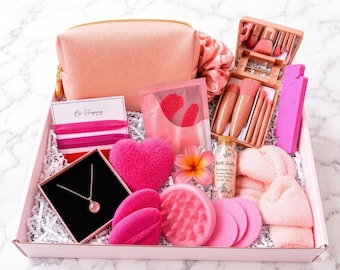 Pink Self-Care Gift Box for Teen Girls, Birthday Spa Package for Daughter, Niece, Granddaughter