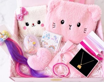 Personalized Pink Girls Gift Box, Spa Accessories Set, Birthday Daughter Niece Granddaughter
