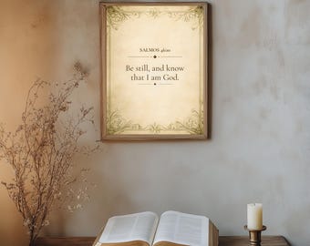 Psalm 46:10 Wall Art Print, Be Still and Know That I Am God, Christian Wall Decor, Bible Verse Poster, Scripture Art, Faith Decor Gift