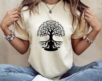 Tree of Life T-Shirt | Minimalist Spiritual Tree Design | Roots and Balance Symbol | Nature & Mindfulness Shirt